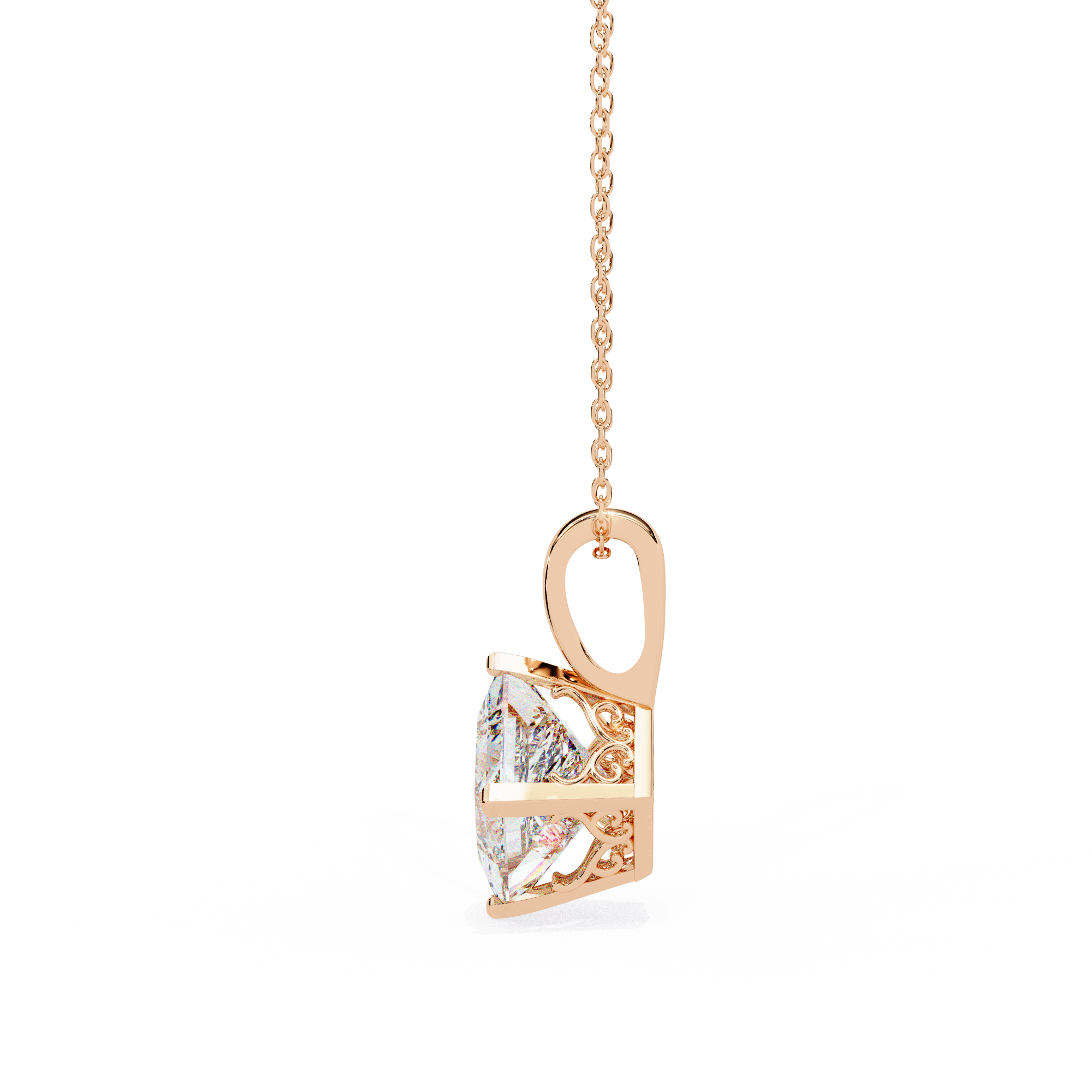Pendant With Fabulous Lab Grown Diamond 18k Gold For Women