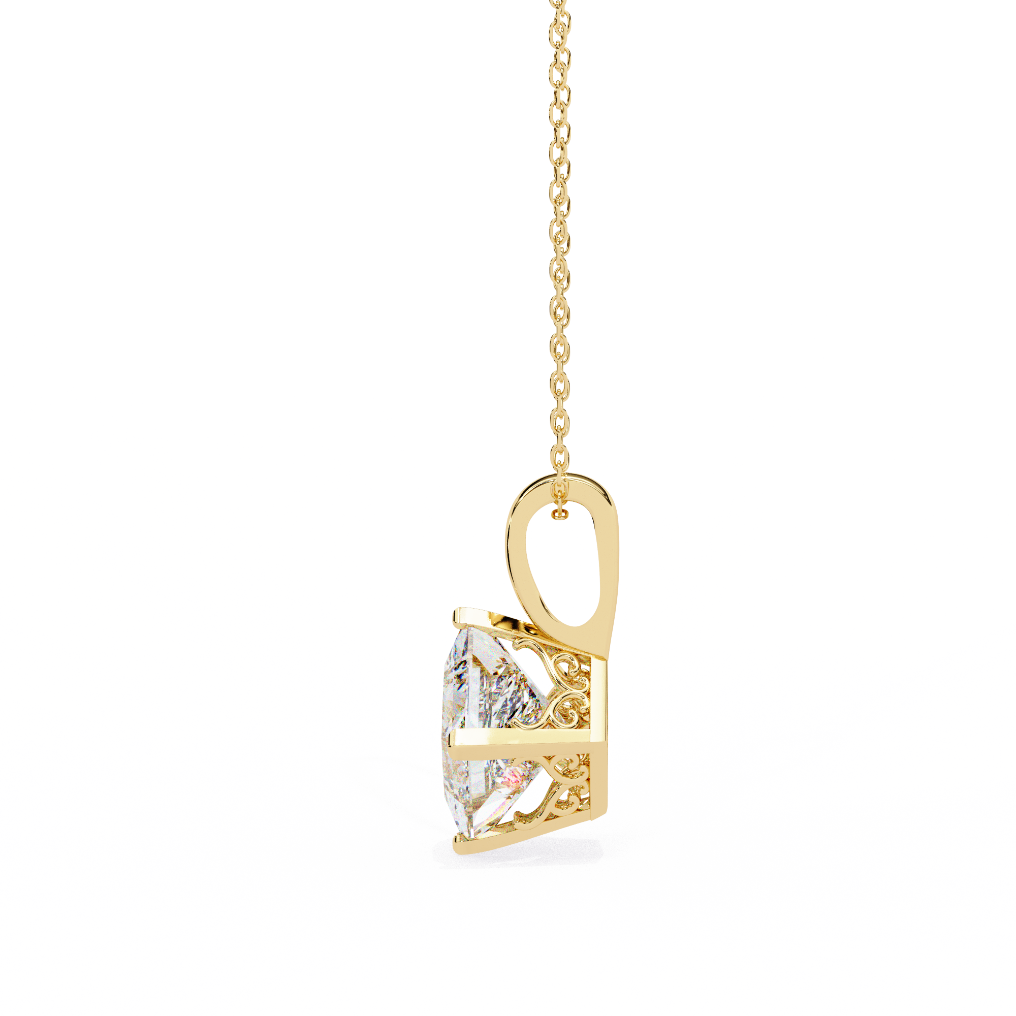 Pendant With Fabulous Lab Grown Diamond 18k Gold For Women