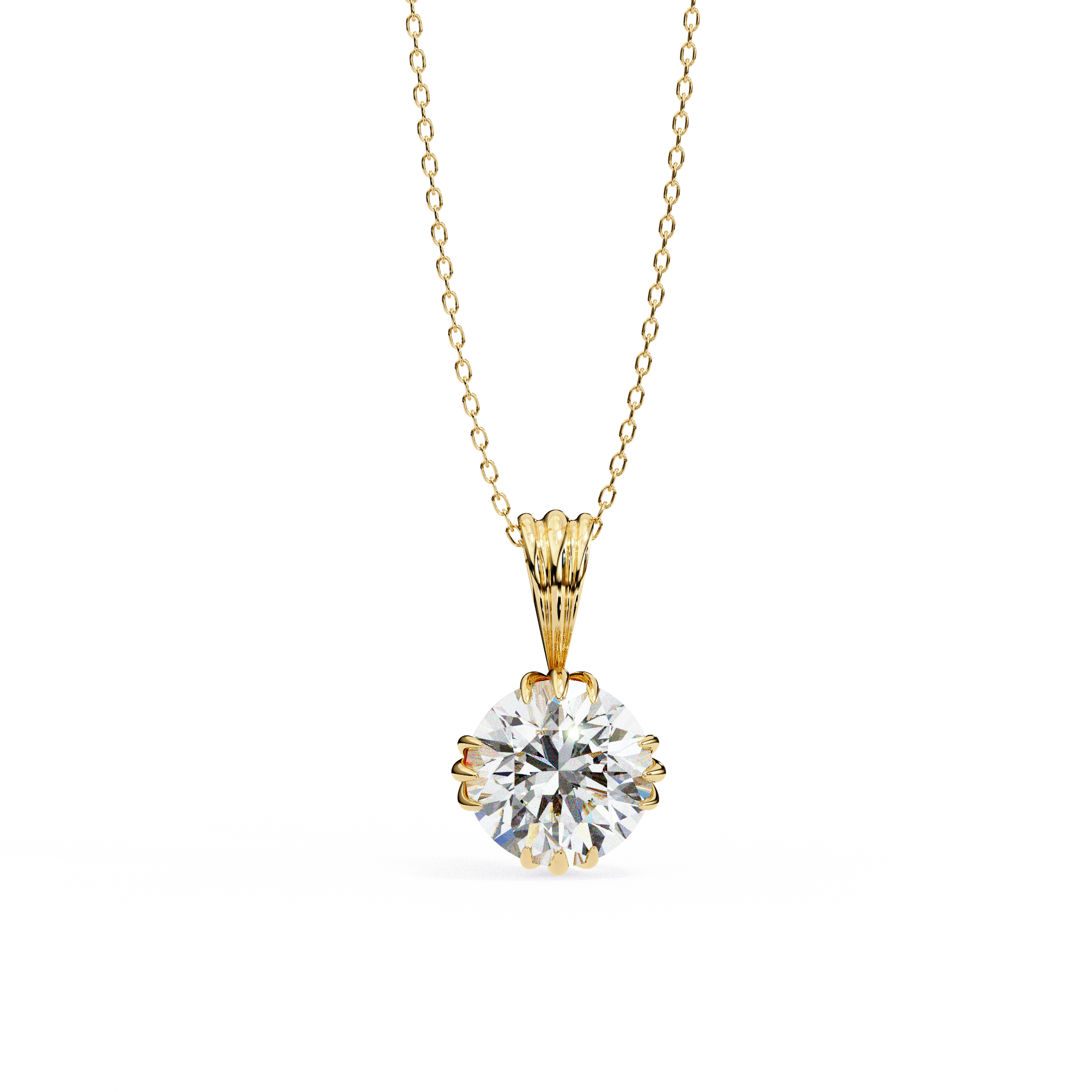 Pendant With Fabulous Lab Grown Diamond 18k Gold For Women