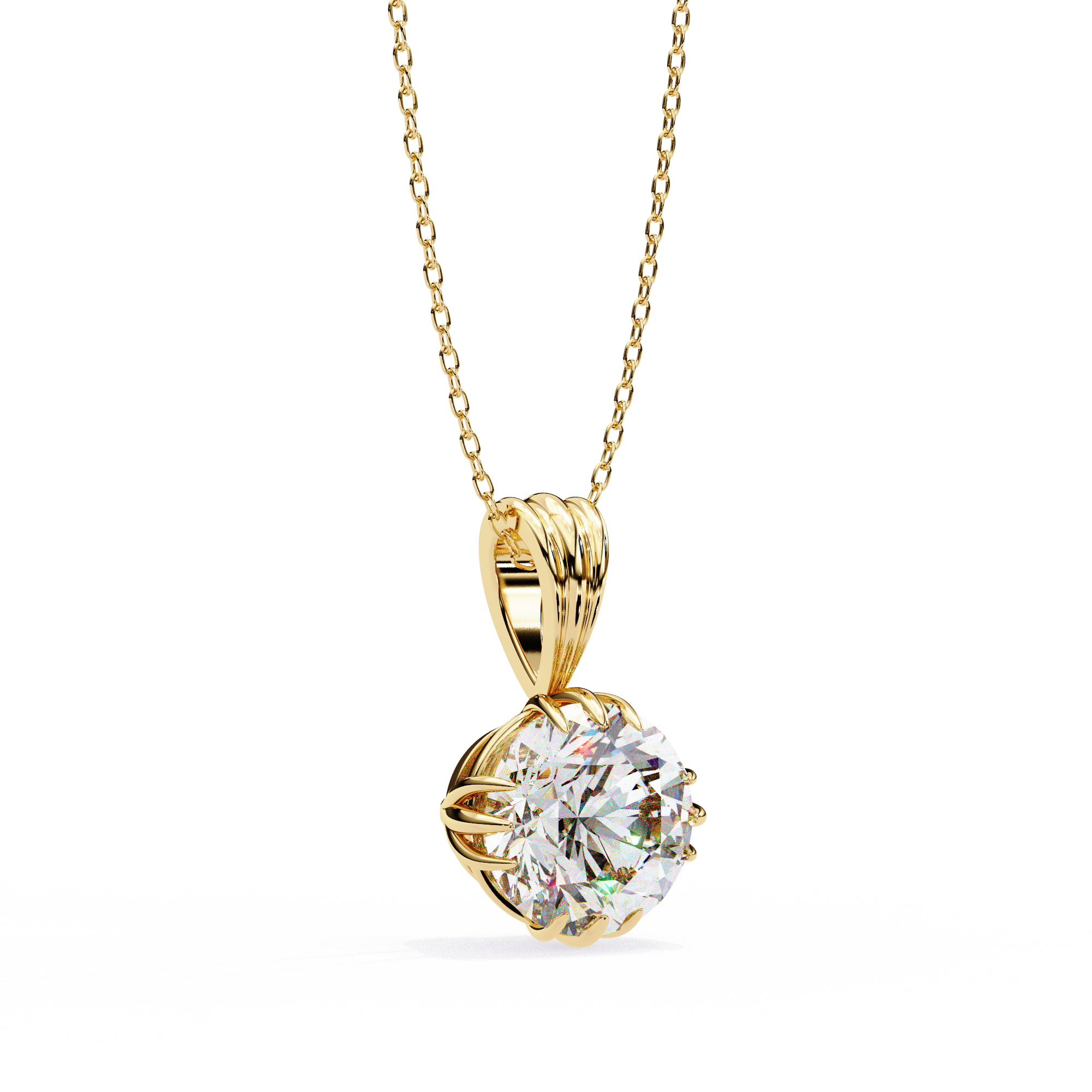 Pendant With Fabulous Lab Grown Diamond 18k Gold For Women