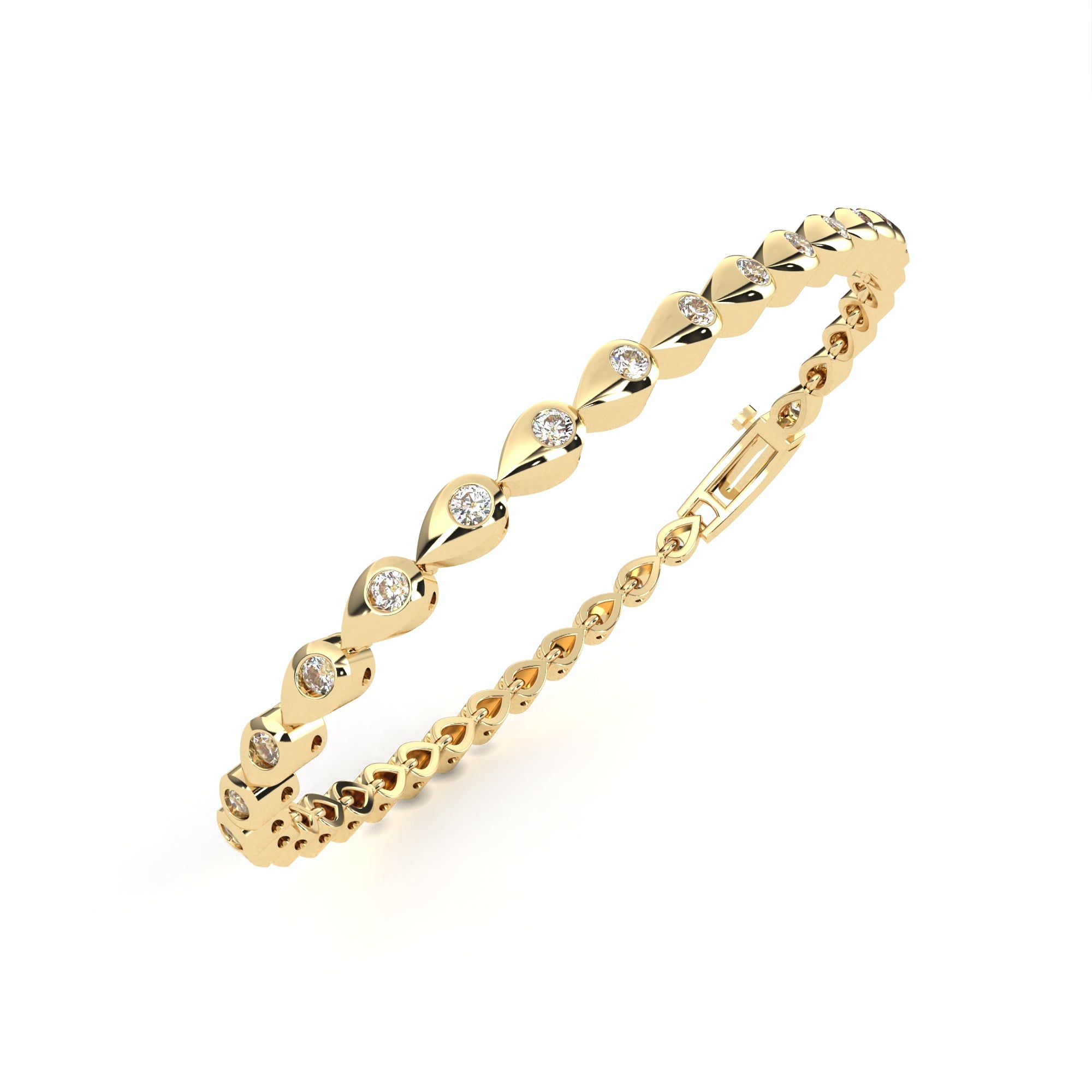 Fabulous  Bracelet With 18k Gold  Lab Grown Diamond.