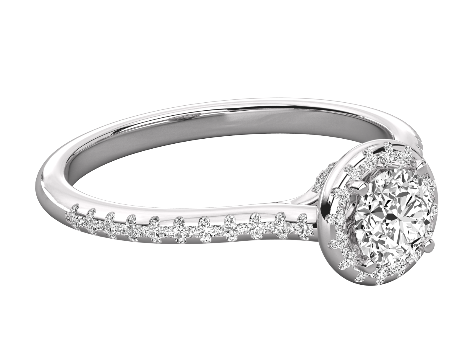 9K GOLD SOLITAIRE ROUND DIAMOND LADIES BRILLIANT RING.
