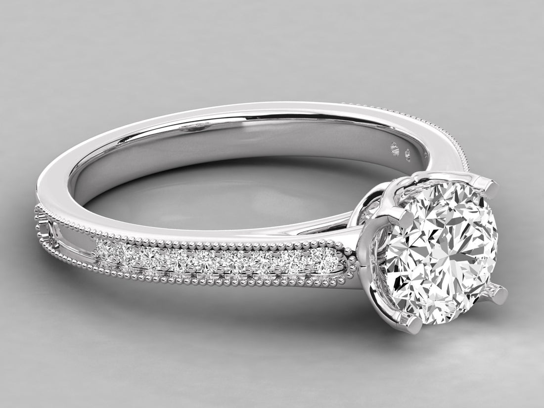 10K GOLD SOLITAIRE  LAB GROWN DIAMOND LADIES  RING.