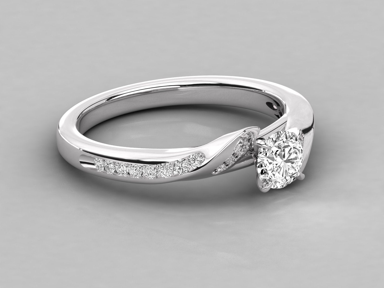 10K GOLD SOLITAIRE LAB GROWN DIAMOND LADIES  RING.