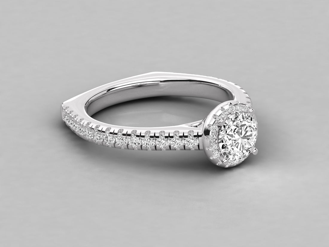 14K GOLD SOLITAIRE  DIAMOND LADIES BRILLIANT RING.
