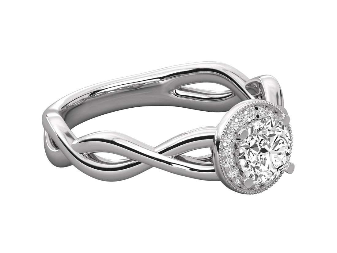 10K GOLD SOLITAIRE ROUND DIAMOND LADIES BRILLIANT RING.