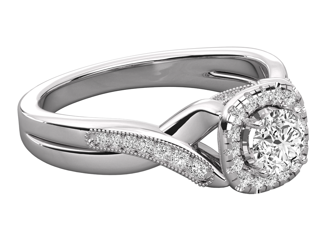 10K GOLD SOLITAIRE LAB GROWN DIAMOND LADIES  RING.