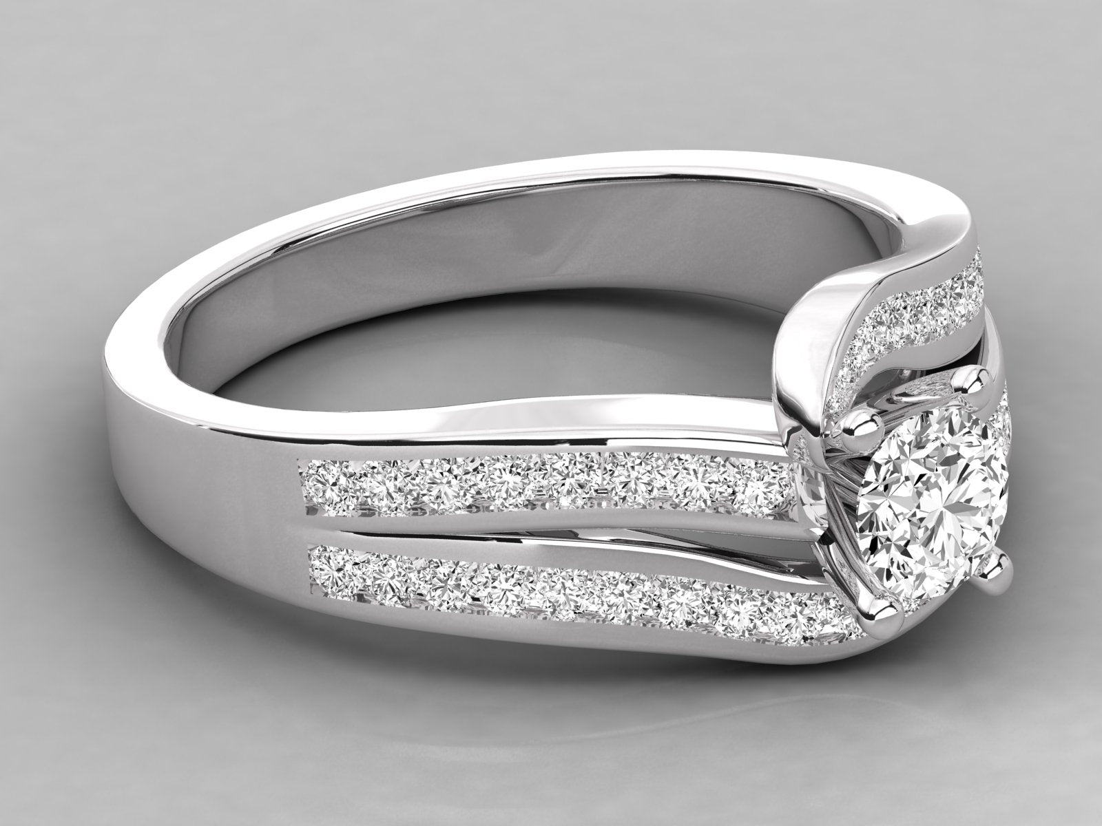 9K GOLD SOLITAIRE LAB GROWN DIAMOND  BRILLIANT RING.