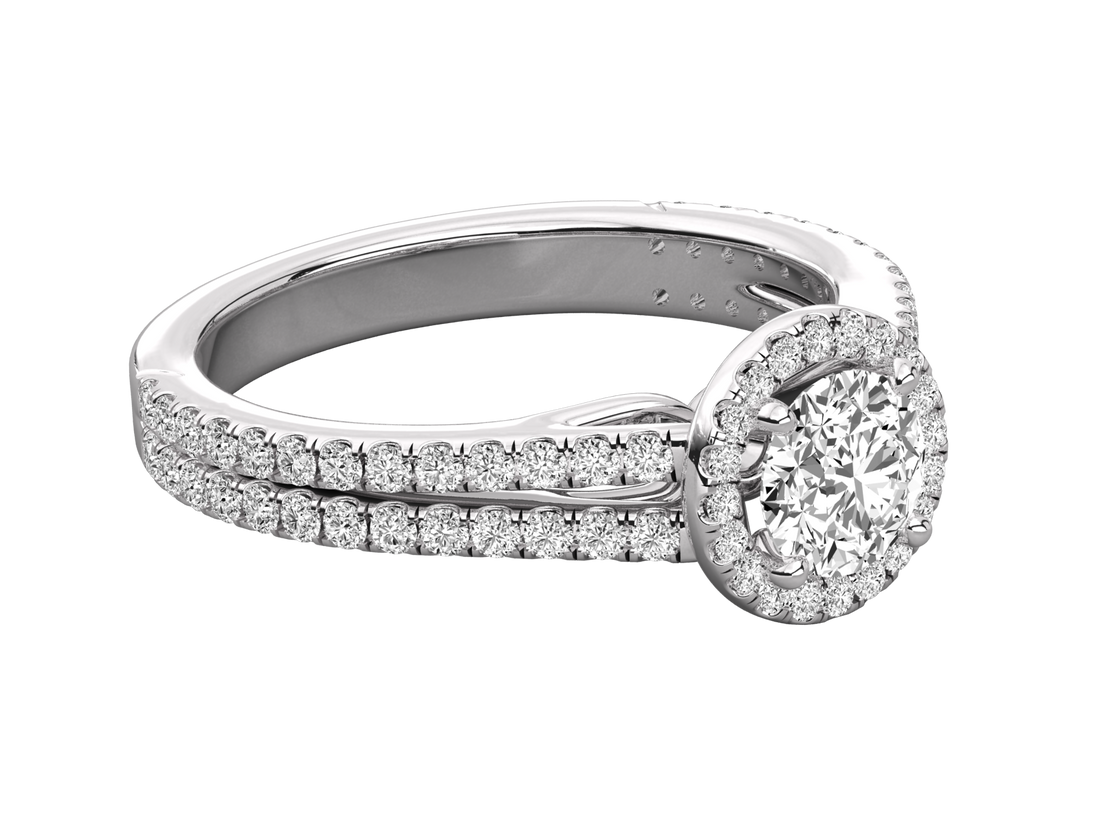 9K GOLD SOLITAIRE LAB GROWN DIAMOND LADIES  RING.