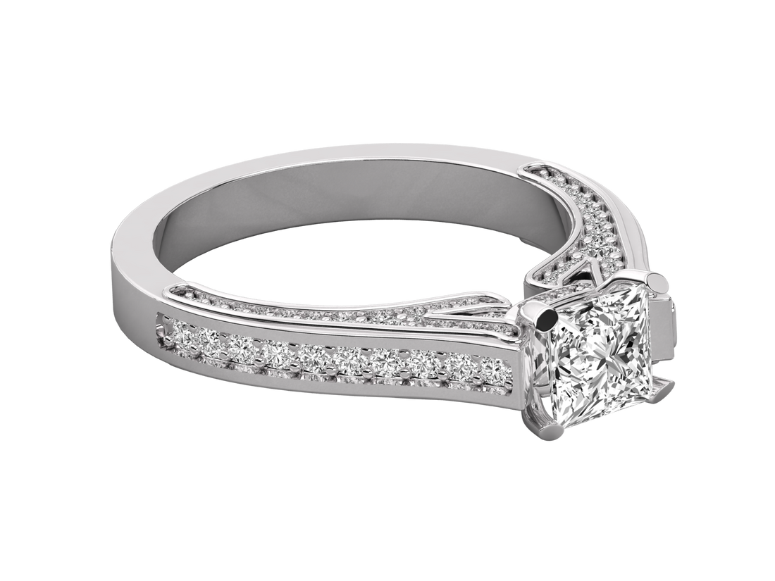 9K SOLITAIRE  LAB GROWN DIAMOND LADIES  RING.