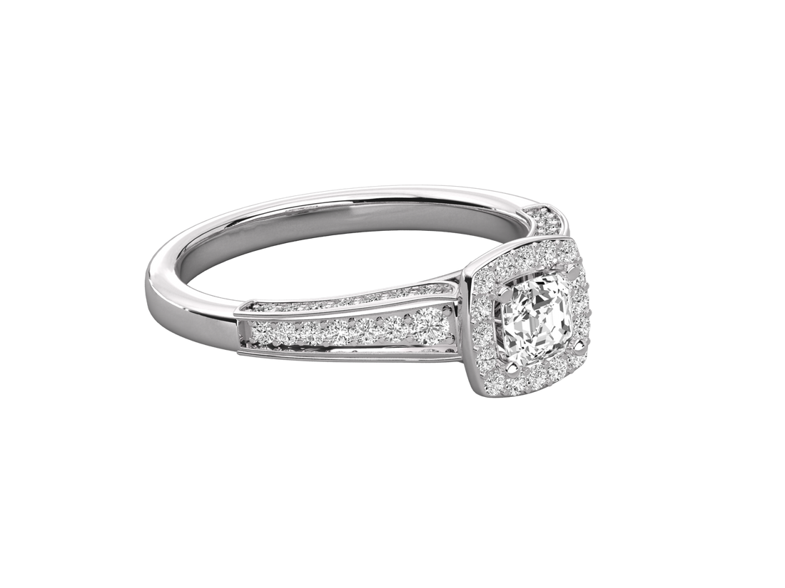 10K GOLD SOLITAIRE LAB GROWN DIAMOND LADIES  RING.
