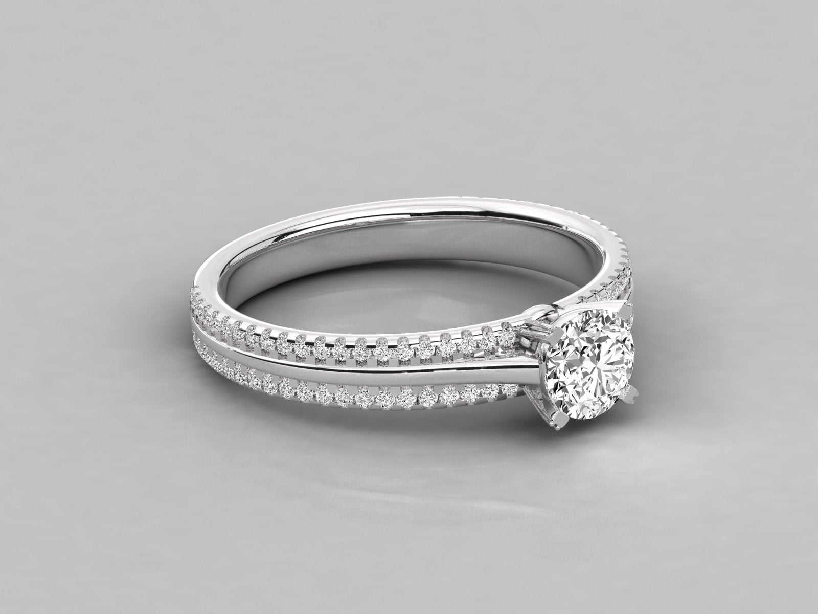 9K GOLD SOLITAIRE LAB GROWN DIAMOND LADIES  RING.