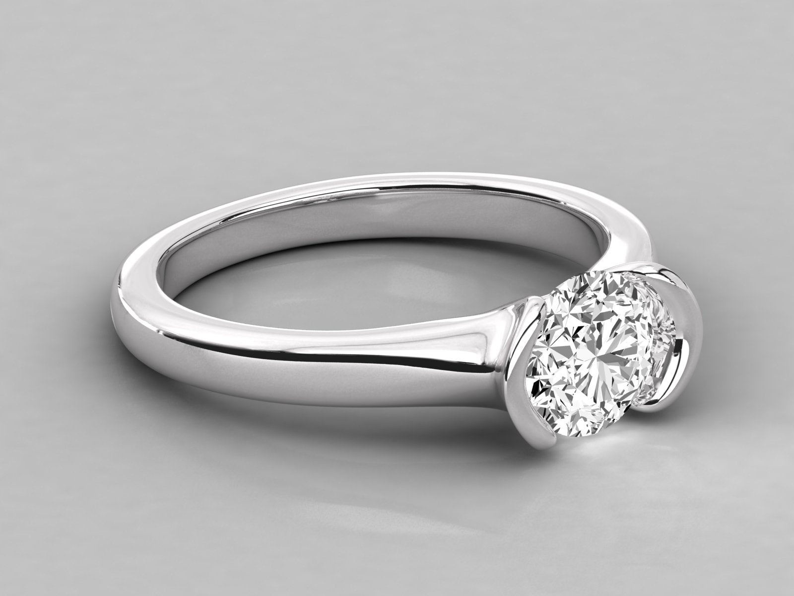 10K GOLD SOLITAIRE LAB GROWN DIAMOND LADIES  RING.
