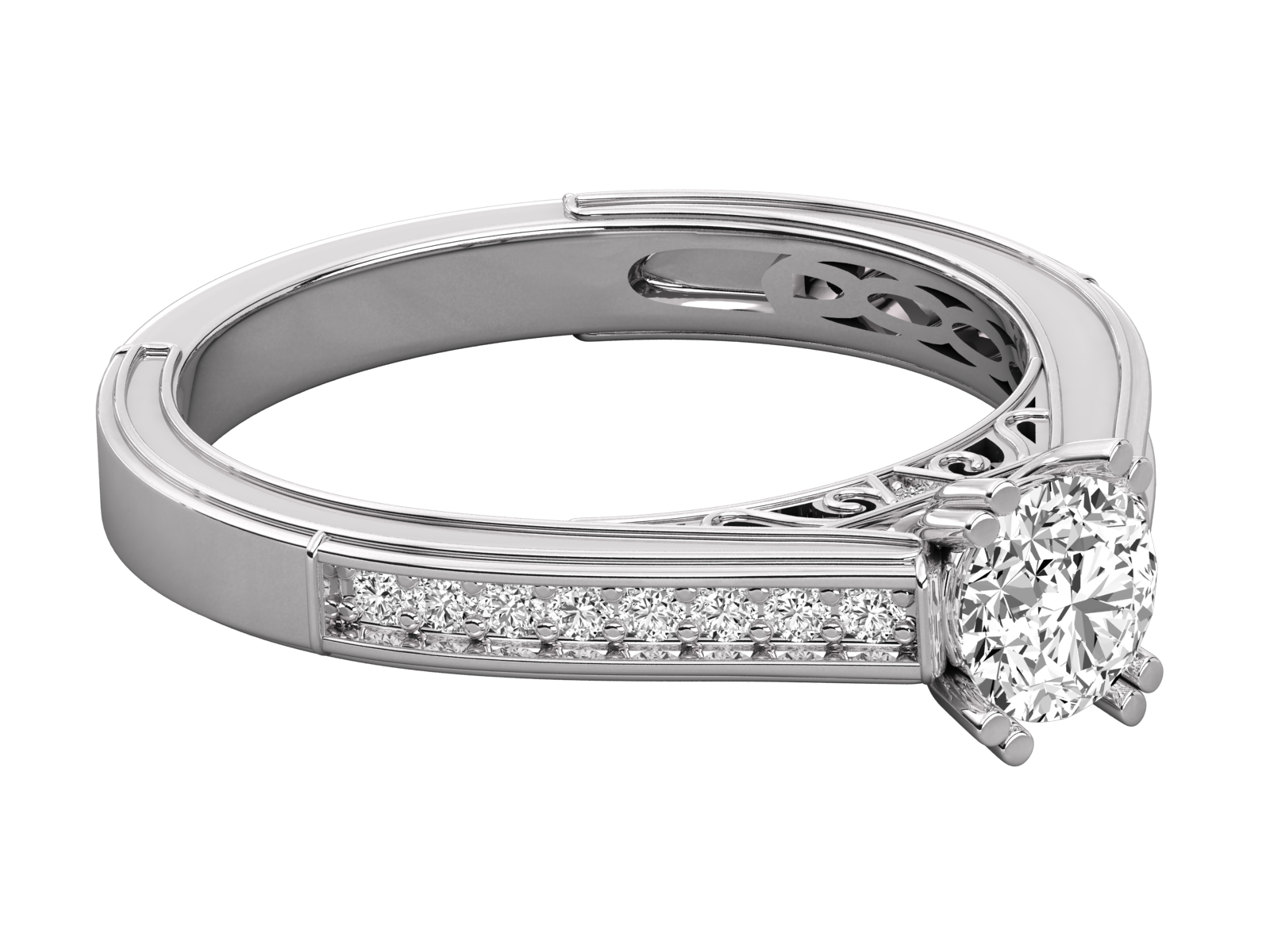 9K GOLD SOLITAIRE LAB GROWN DIAMOND LADIES  RING.