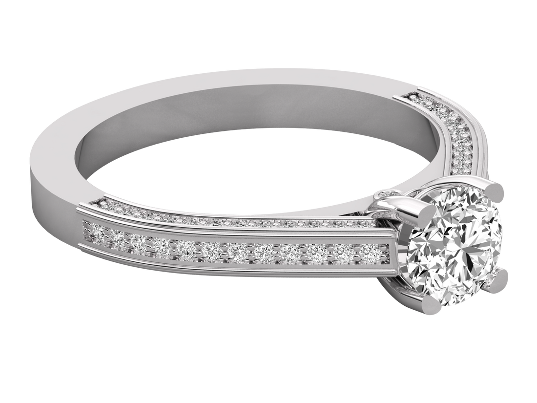 10K GOLD SOLITAIRE  LAB GROWN DIAMOND LADIES RING.