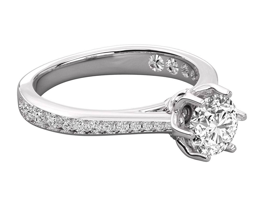 10K GOLD SOLITAIRE LAB GROWN DIAMOND LADIES  RING.
