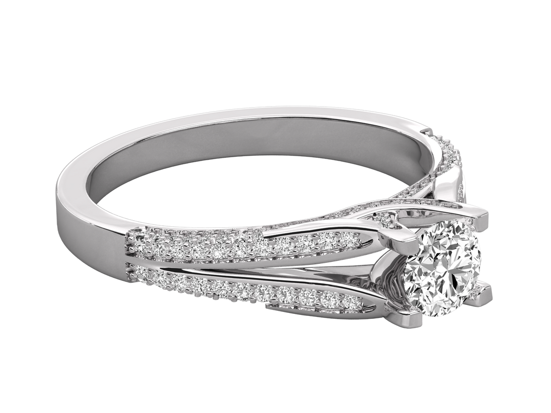 10K GOLD SOLITAIRE DIAMOND LADIES BRILLIANT RING.