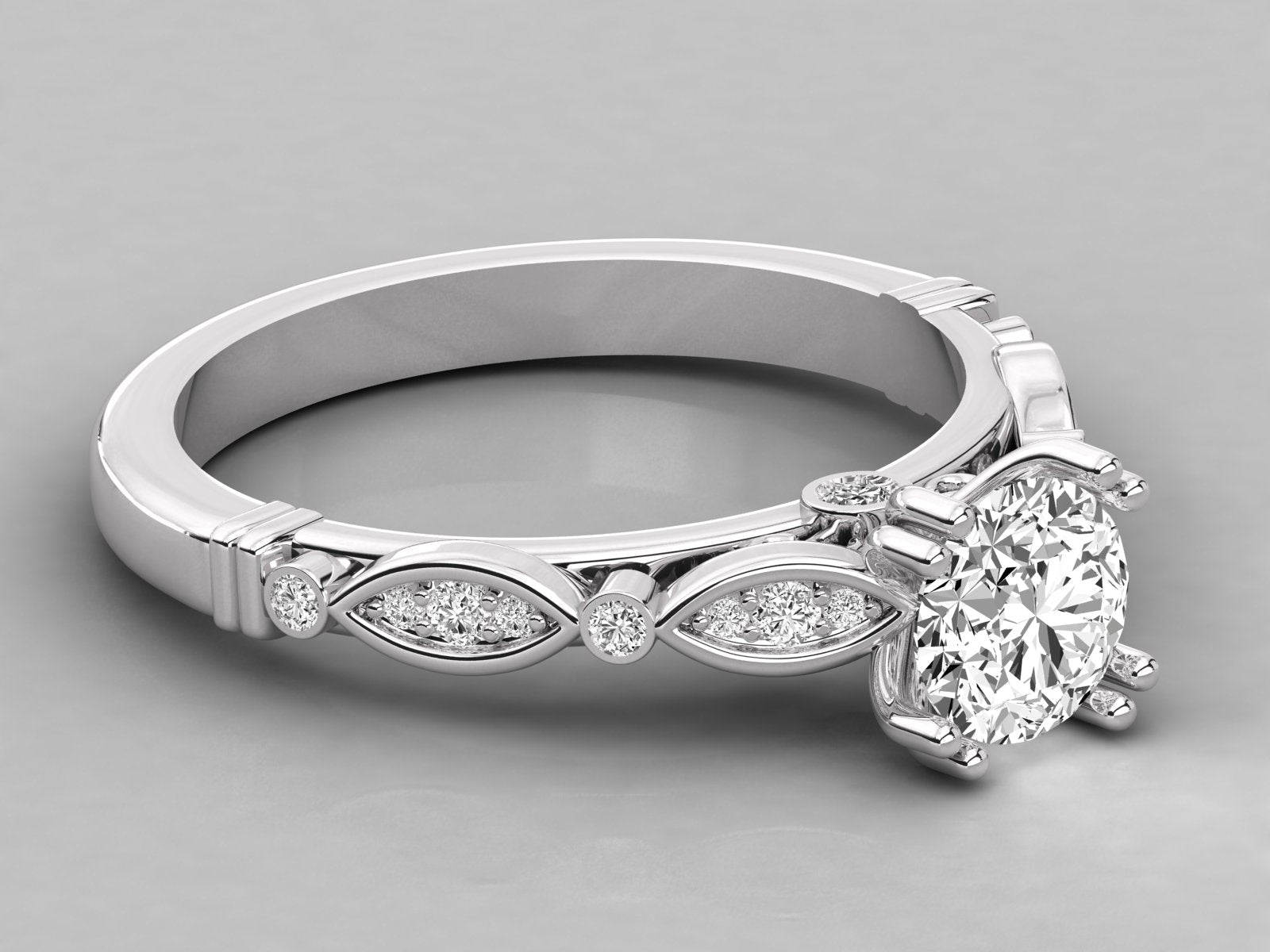 9K GOLD SOLITAIRE  LAB GROWN DIAMOND LADIES RING.