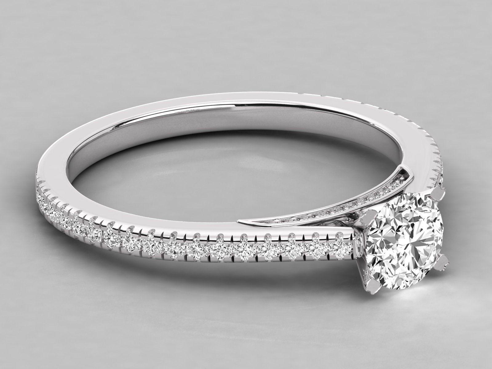 10K GOLD SOLITAIRE LAB GROWN DIAMOND LADIES RING.