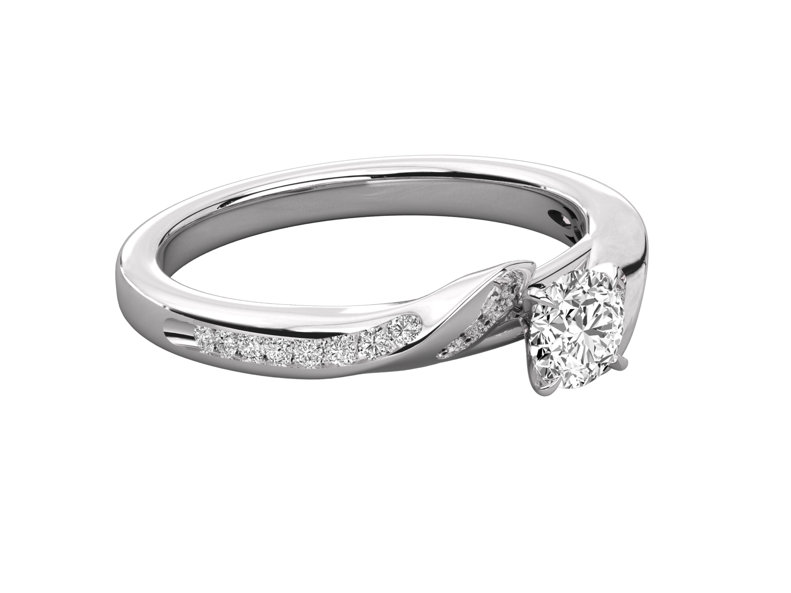 10K GOLD SOLITAIRE LAB GROWN DIAMOND LADIES  RING.