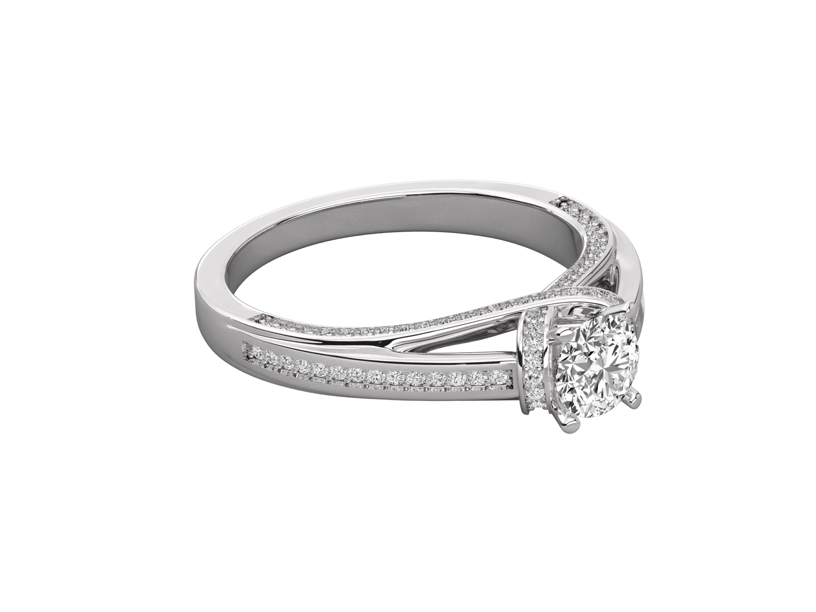 14K GOLD SOLITAIRE ROUND CUT LAB GROWN DIAMOND LADIES BRILLIANT RING.