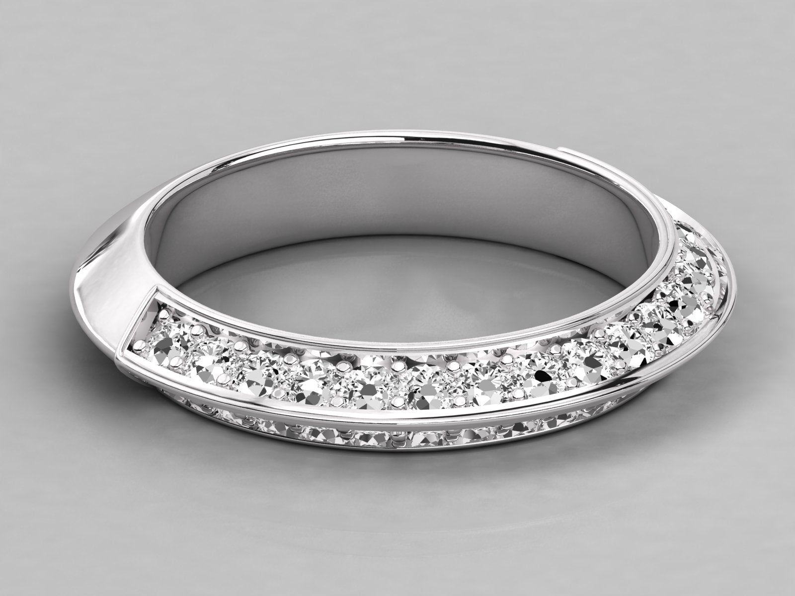 10K GOLD  LAB GROWN DIAMOND LADIES BAND RING.