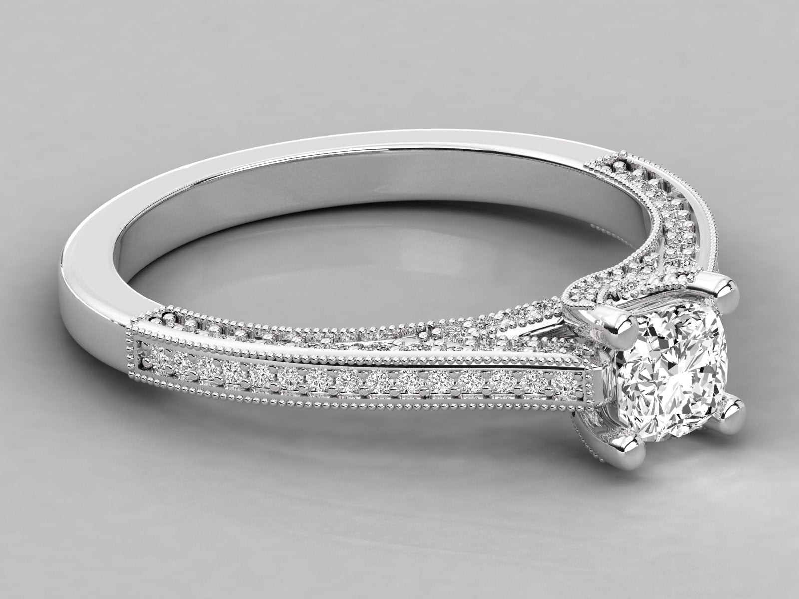 10K GOLD SOLITAIRE LAB GROWN DIAMOND LADIES  RING.