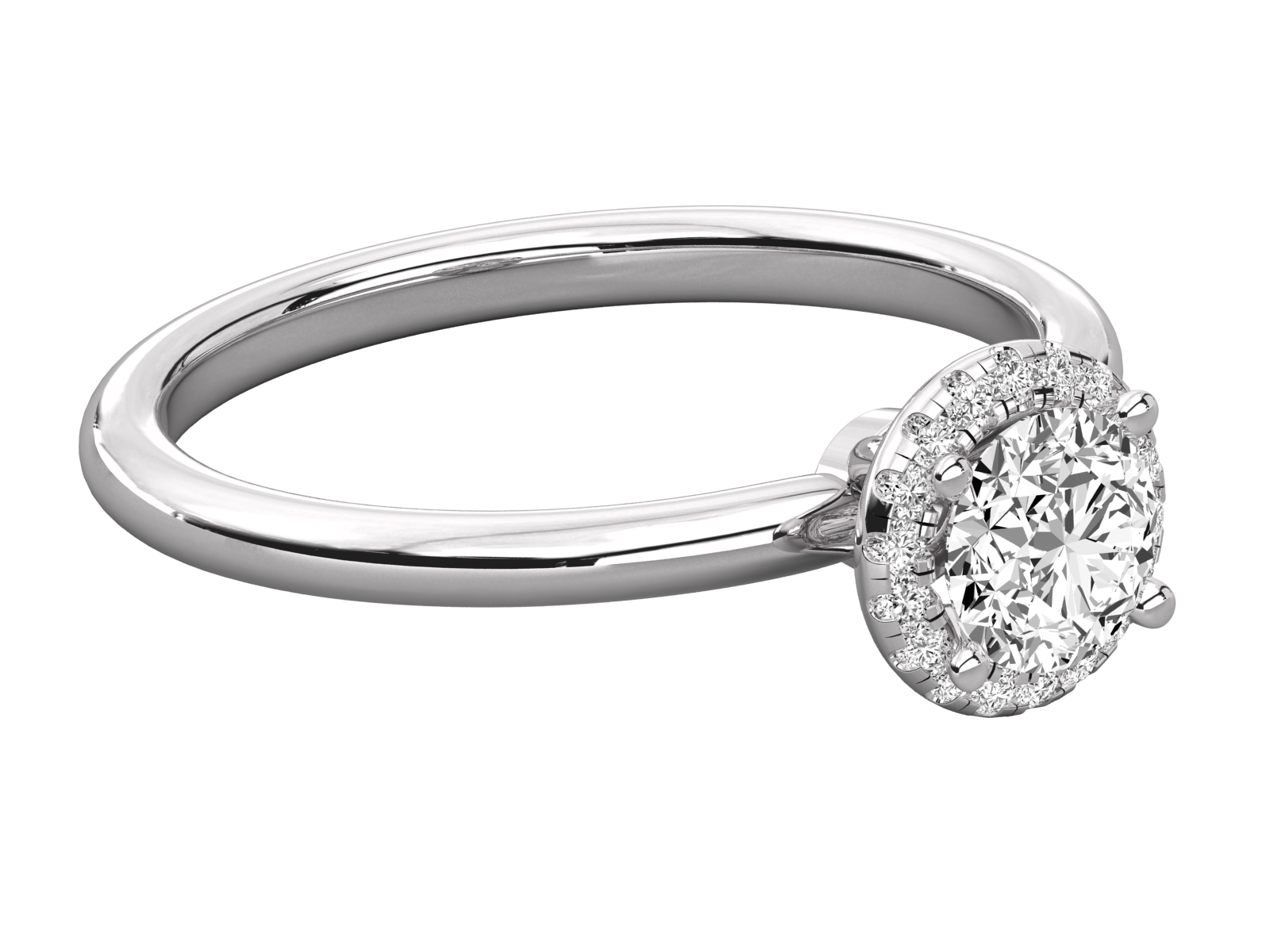 9K GOLD SOLITAIRE ROUND DIAMOND LADIES BRILLIANT RING.
