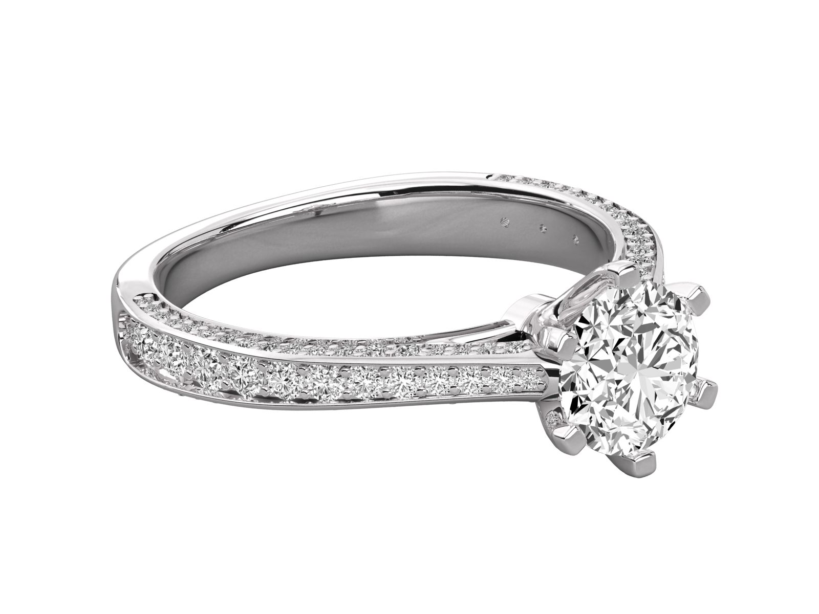 9K GOLD SOLITAIRE ROUND CUT LAB GROWN DIAMOND LADIES BRILLIANT RING.