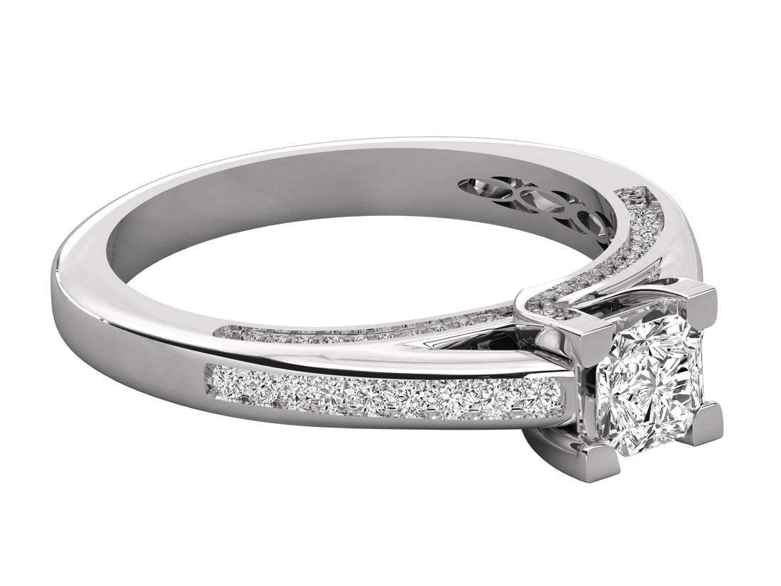 10K GOLD SOLITAIRE  LAB GROWN DIAMOND LADIES RING.