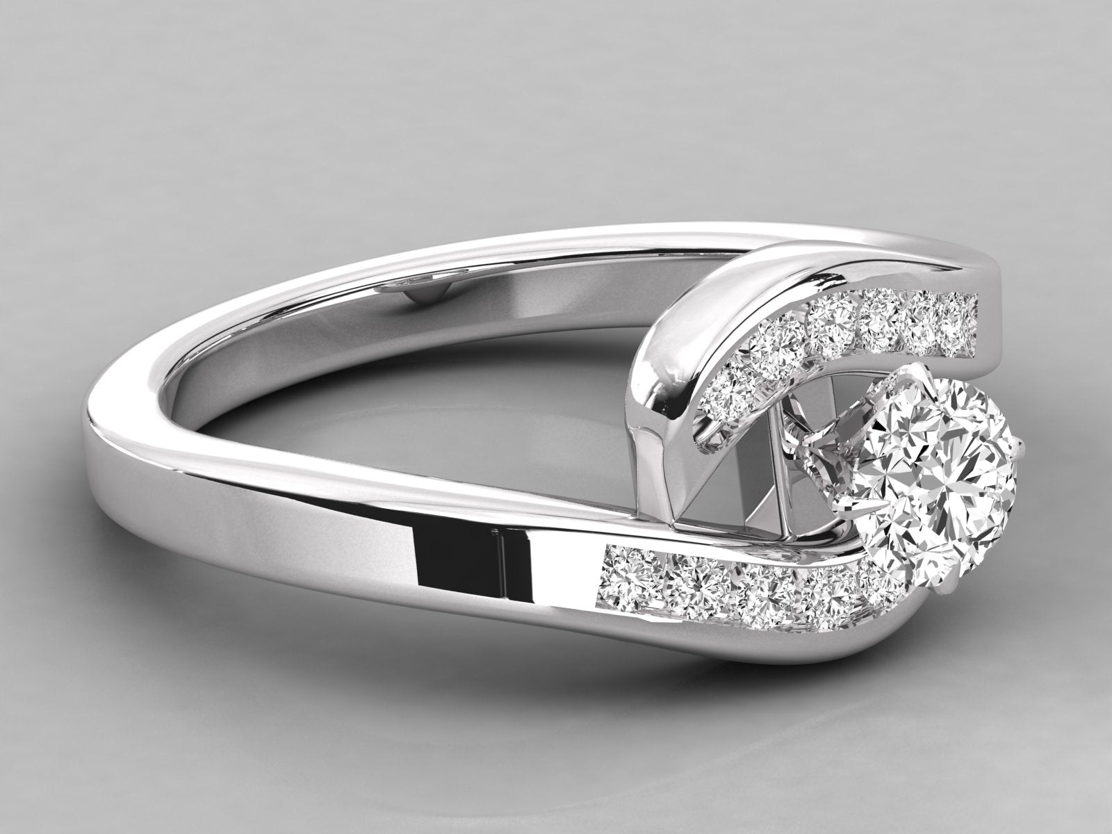 10K GOLD SOLITAIRE  LAB GROWN DIAMOND LADIES RING.