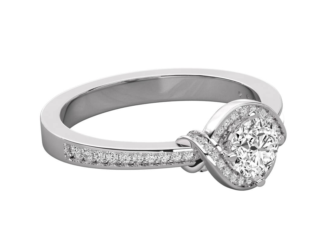 9K GOLD SOLITAIRE DIAMOND LADIES  RING.
