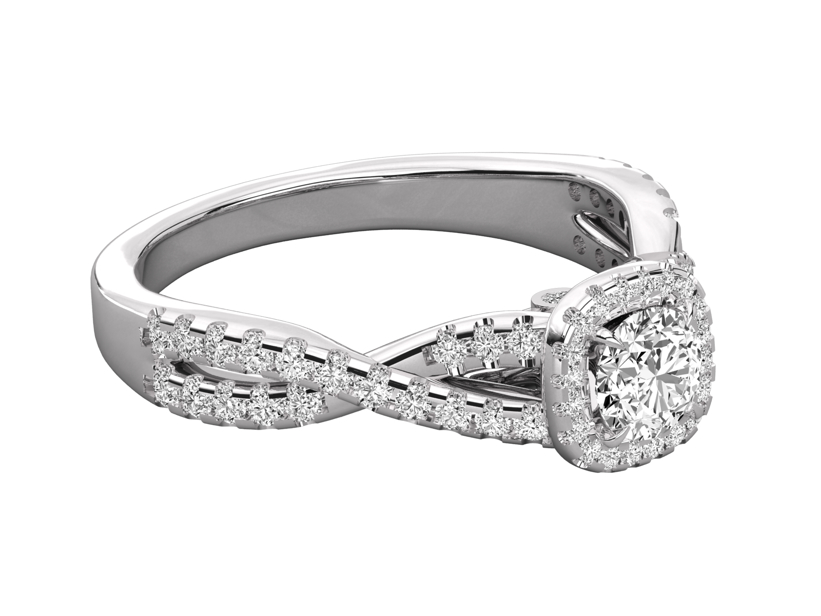 9K GOLD SOLITAIRE ROUND CUT LAB GROWN DIAMOND LADIES BRILLIANT RING.