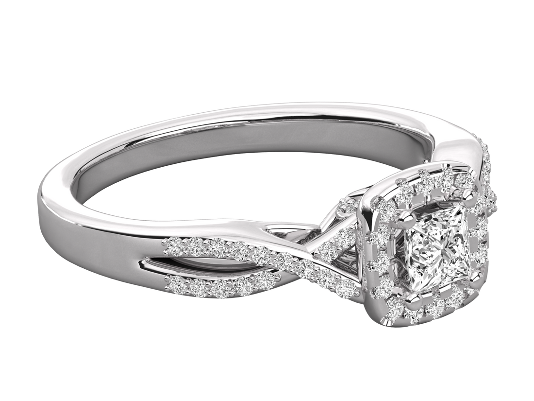 10K GOLD SOLITAIRE  LAB GROWN DIAMOND LADIES BRILLIANT RING.