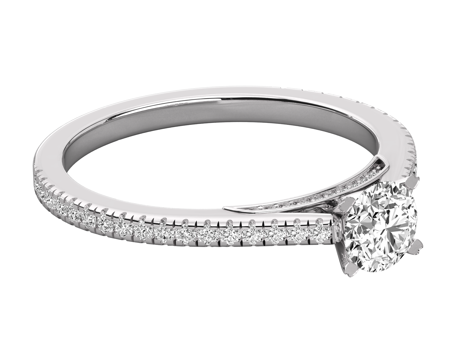 10K GOLD SOLITAIRE LAB GROWN DIAMOND LADIES RING.