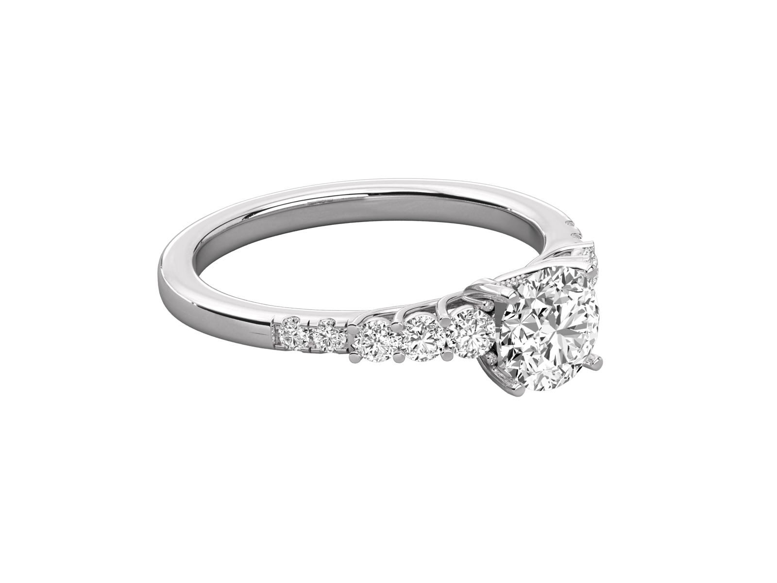 9K GOLD SOLITAIRE  LAB GROWN DIAMOND LADIES BRILLIANT RING.