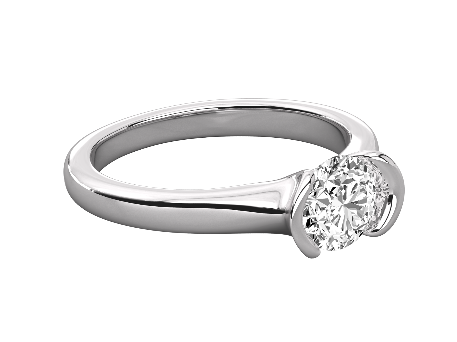 10K  GOLD  SOLITAIRE  LAB GROWN DIAMOND LADIES  RING.