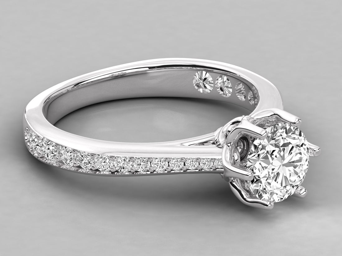 10K GOLD SOLITAIRE LAB GROWN DIAMOND LADIES  RING.