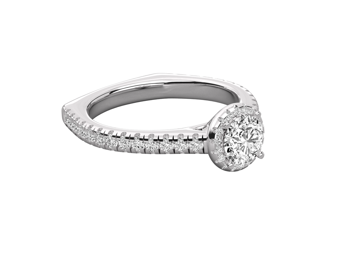 14K GOLD SOLITAIRE  DIAMOND LADIES BRILLIANT RING.