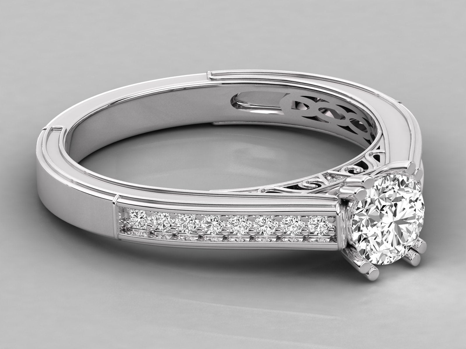 9K GOLD SOLITAIRE LAB GROWN DIAMOND LADIES  RING.