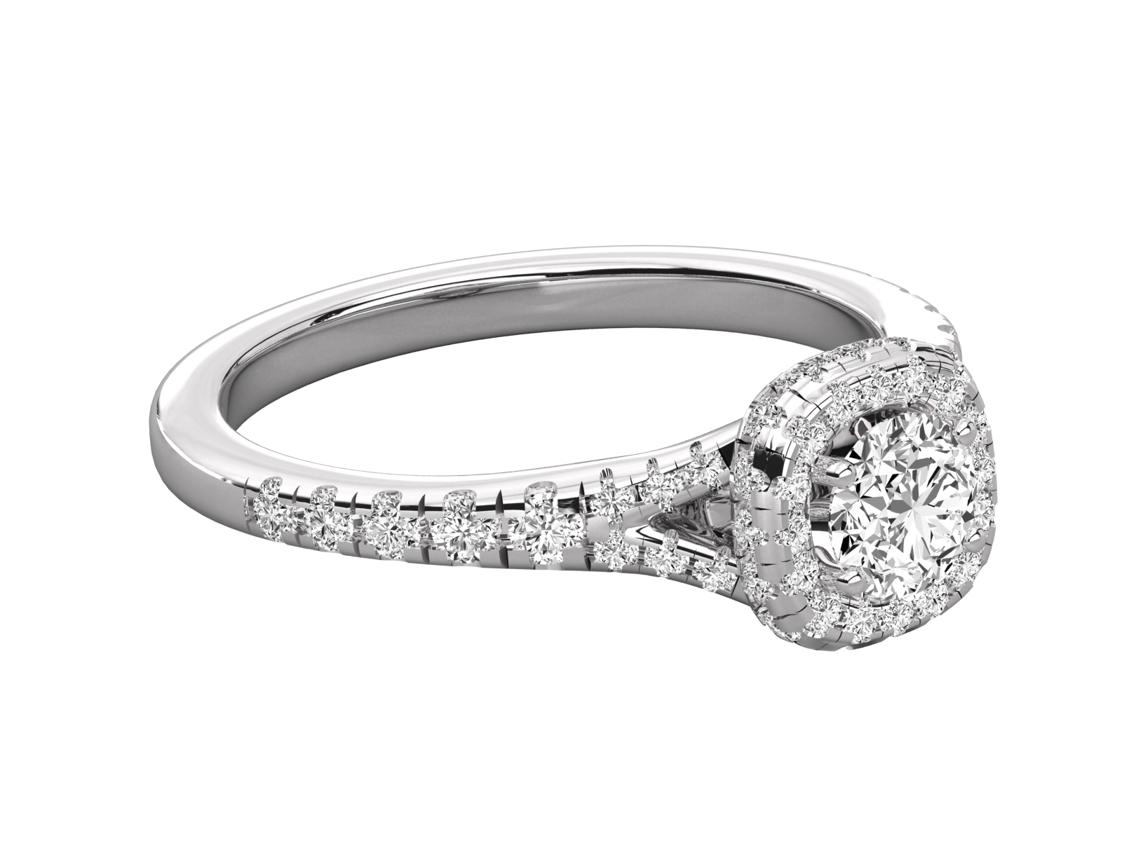 9K GOLD SOLITAIRE ROUND DIAMOND LADIES BRILLIANT RING.