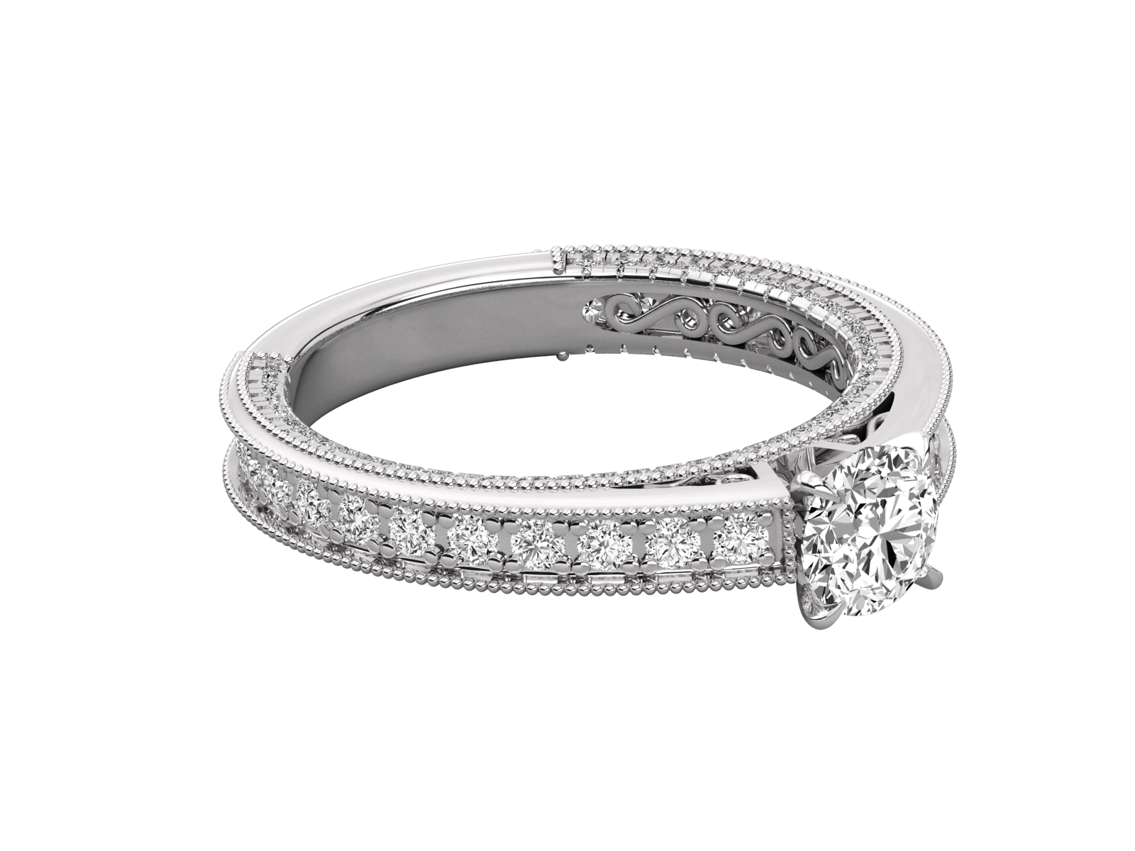 9K GOLD SOLITAIRE ROUND CUT LAB GROWN DIAMOND LADIES BRILLIANT RING.