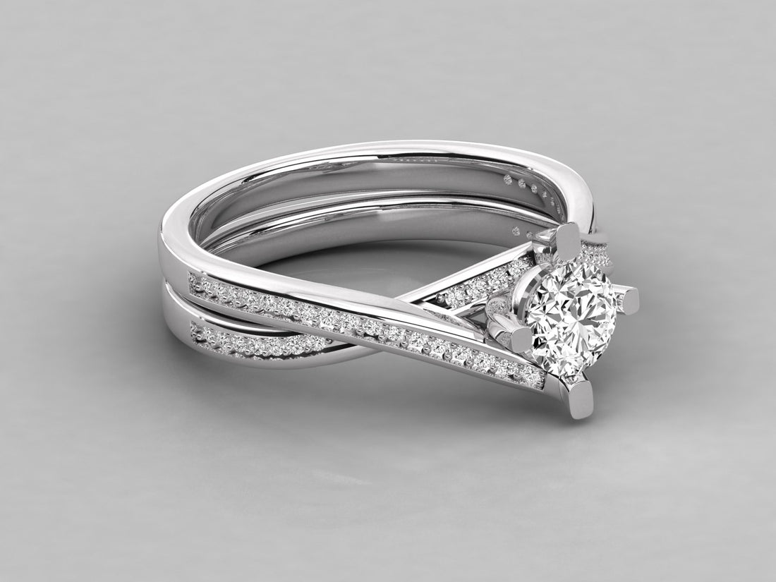 10K GOLD SOLITAIRE LAB GROWN DIAMOND  BRILLIANT RING.