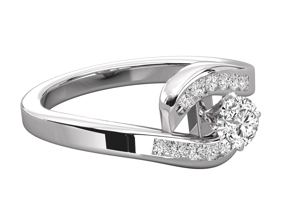 10K GOLD SOLITAIRE  LAB GROWN DIAMOND LADIES RING.