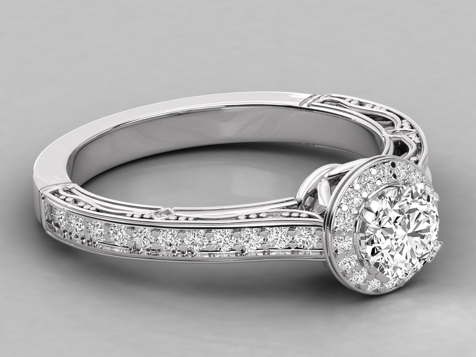 9K GOLD SOLITAIRE LAB GROWN DIAMOND LADIES  RING.