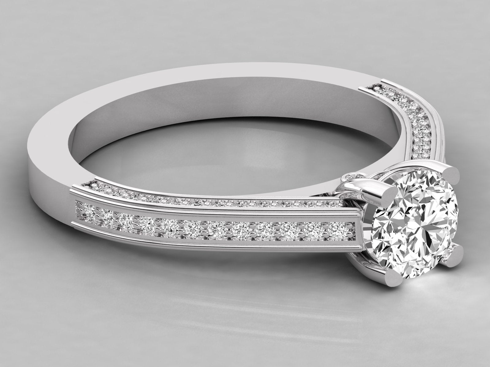 10K GOLD SOLITAIRE  LAB GROWN DIAMOND LADIES RING.