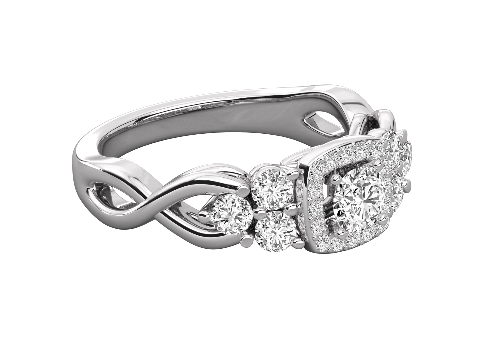 9K GOLD SOLITAIRE ROUND DIAMOND LADIES RING.