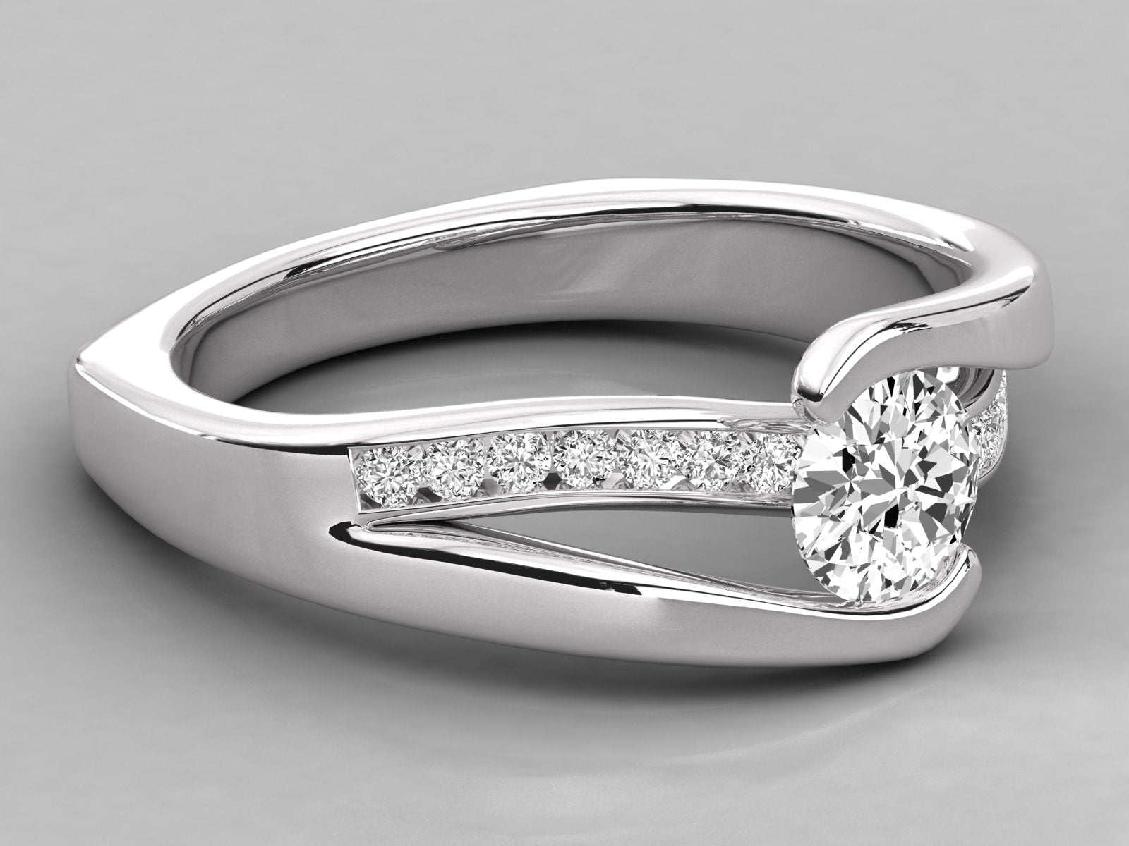 10K GOLD SOLITAIRE  LAB GROWN DIAMOND  BRILLIANT RING.