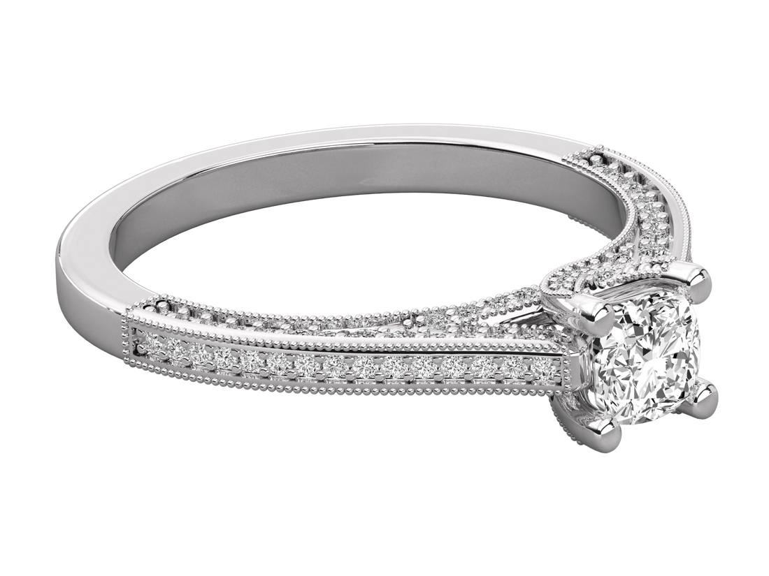 10K GOLD SOLITAIRE LAB GROWN DIAMOND LADIES  RING.