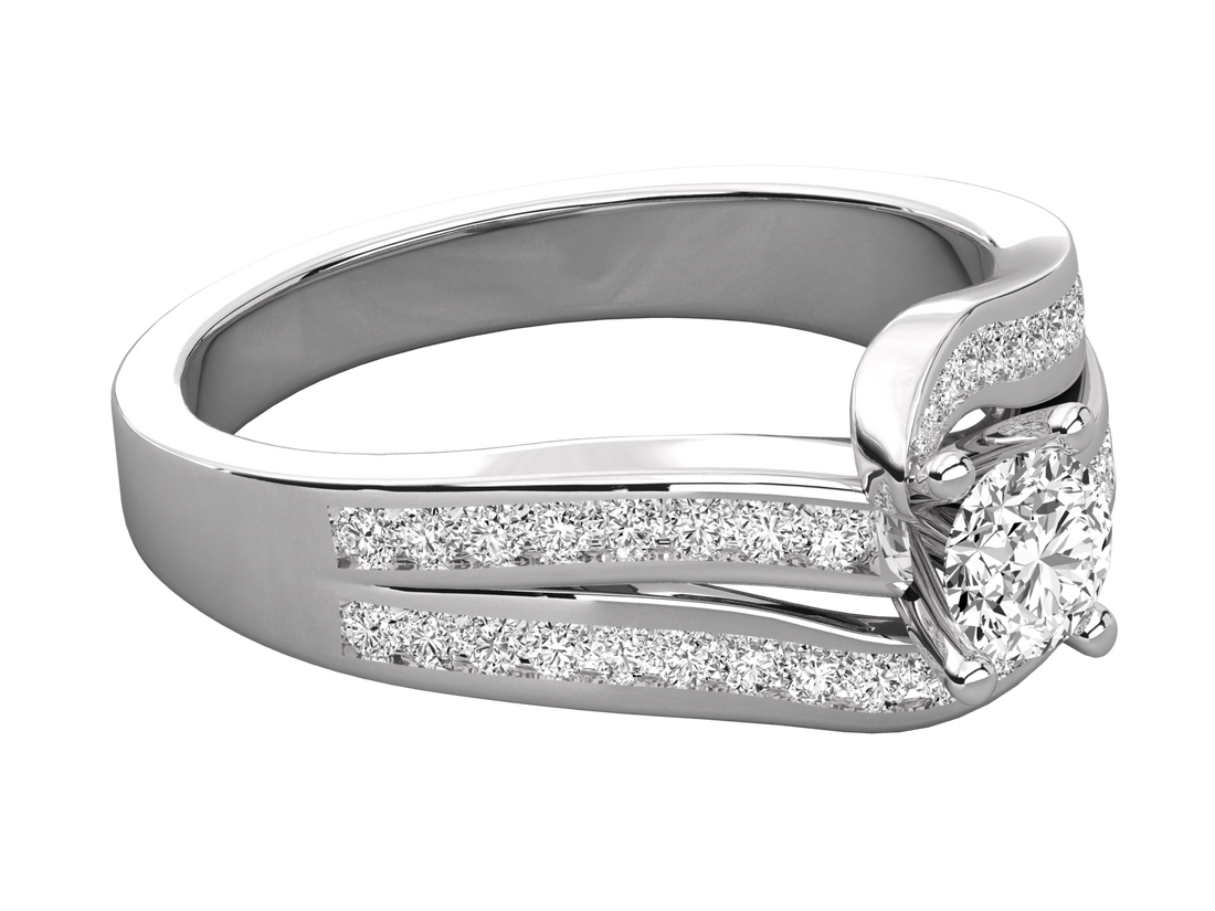 10K GOLD SOLITAIRE LAB GROWN DIAMOND LADIES  RING.